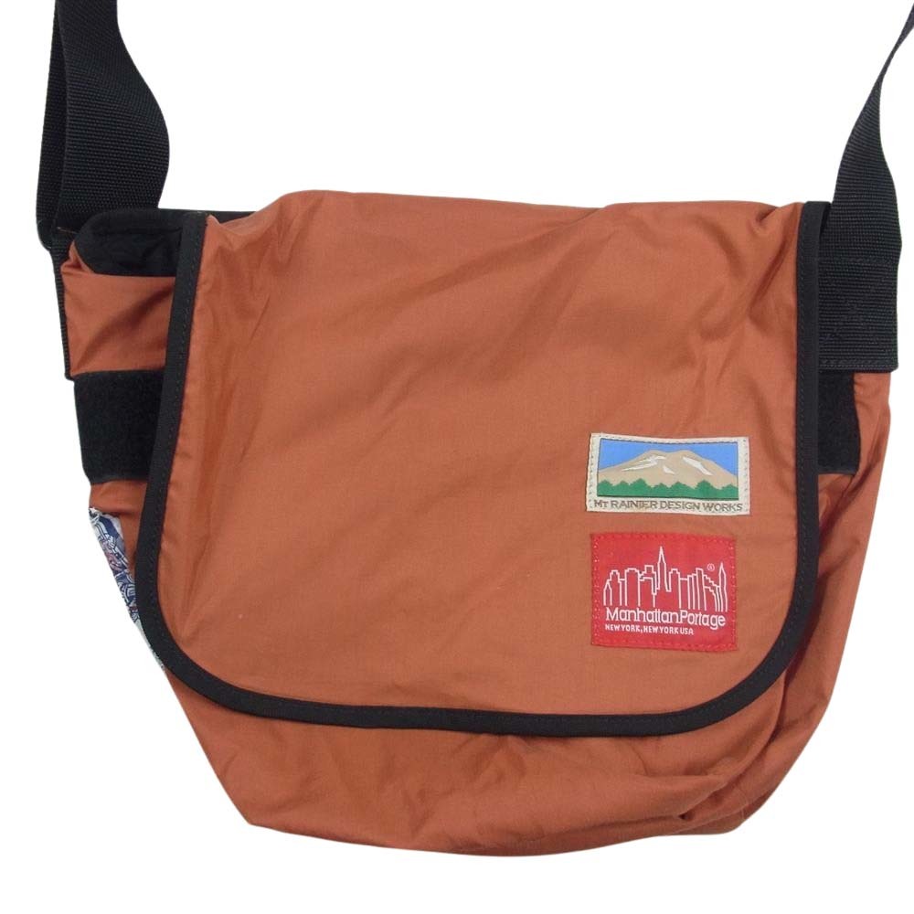 Manhattan Portage マンハッタンポーテージ Mt. Rainier Design マウントレーニアデザイン ナイロン ショルダー バッグ オレンジ系【中古】_画像1