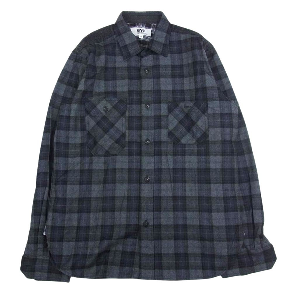 JUNYA WATANABE COMME des GARCONS ジュンヤワタナベコムデギャルソン 21AW WH-B905 チェック フランネル シャツ グレー系 S【中古】