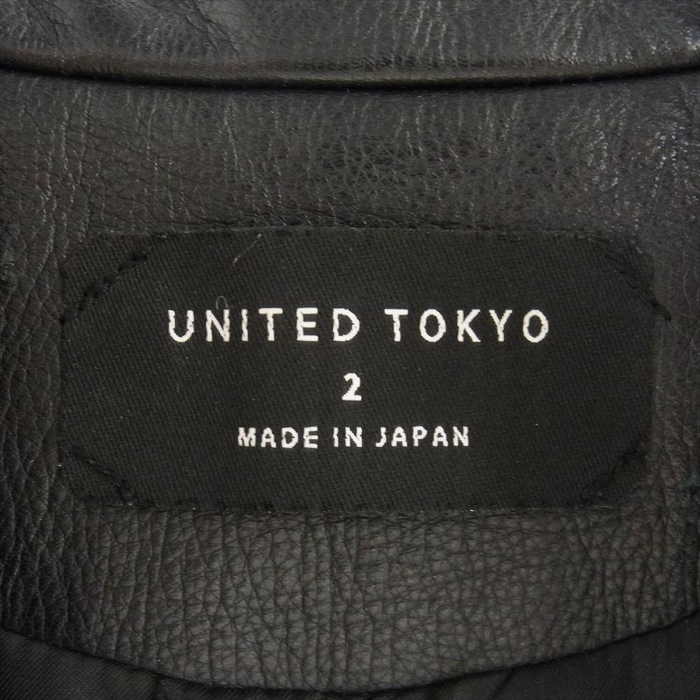 ユナイテッドトウキョウ UNITED TOKYO 506352004 カウハイド レザー ダブル ライダースジャケット ブラック系 2【中古】_画像4