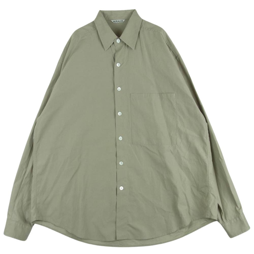 AURALEE オーラリー 18AW A8AS02TN WASHED FINX TWILL SHIRTS ウォッシュドフィンクス ツイル 長袖 シャツ ベージュ系 4【中古】