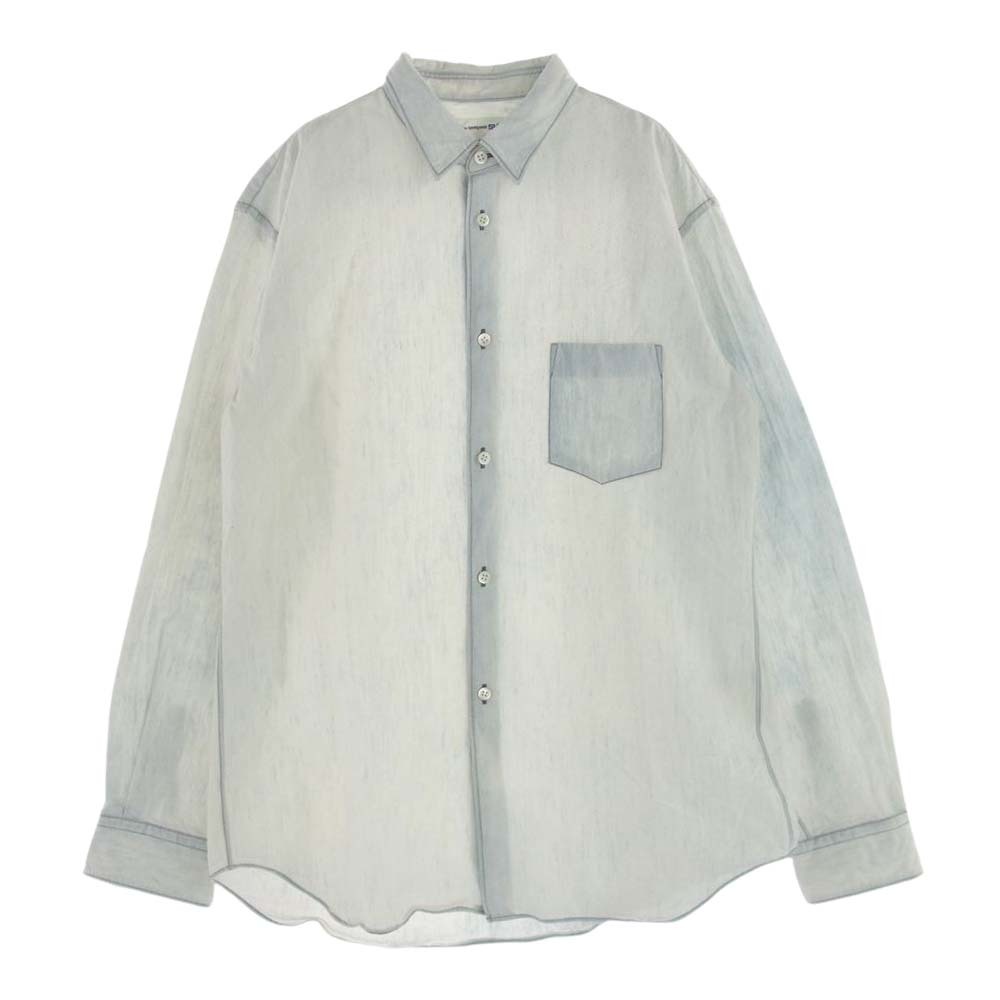 COMME des GARCONS コムデギャルソン SHIRT W26089 日本製 ブリーチ コットン 長袖 シャツ ホワイト系 M【中古】_画像1