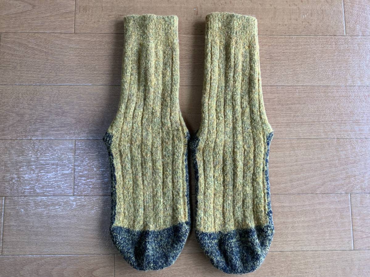 美品 NORWEGIAN STYLE BULKY SOCKS ベルギー製ウール混ソックス トレッキングハイキングアウトドアアイテム厚手靴下防寒_画像5