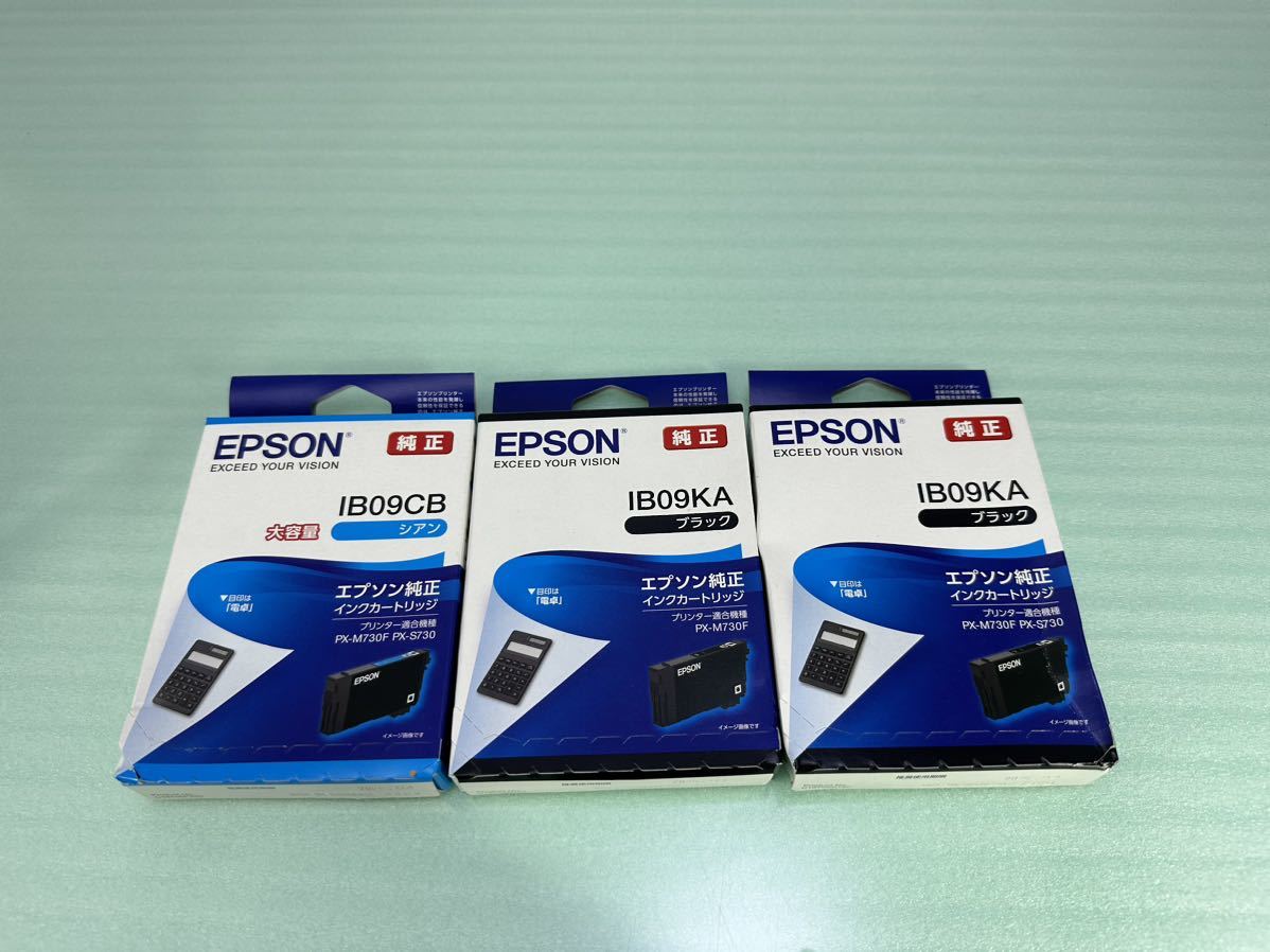 EPSON エプソン 純正インクカートリッジ IB09KA/09CB ブラック/シアン 3個セット 期限2025.2026（A78_画像1