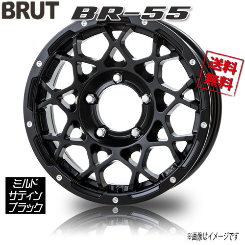 BRUT BR-55 ミルドサティンブラック 16インチ 5H139.7 5.5J-5 4本 108.5 業販4本購入で送料無料_画像1