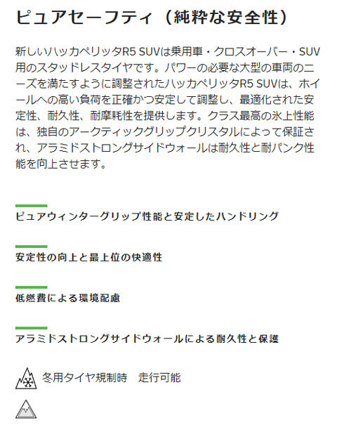 235/50R18 101R XL 1本 ノキアン ハッカペリッタ R5 SUV スタッドレス 235/50-18 送料無料_画像2