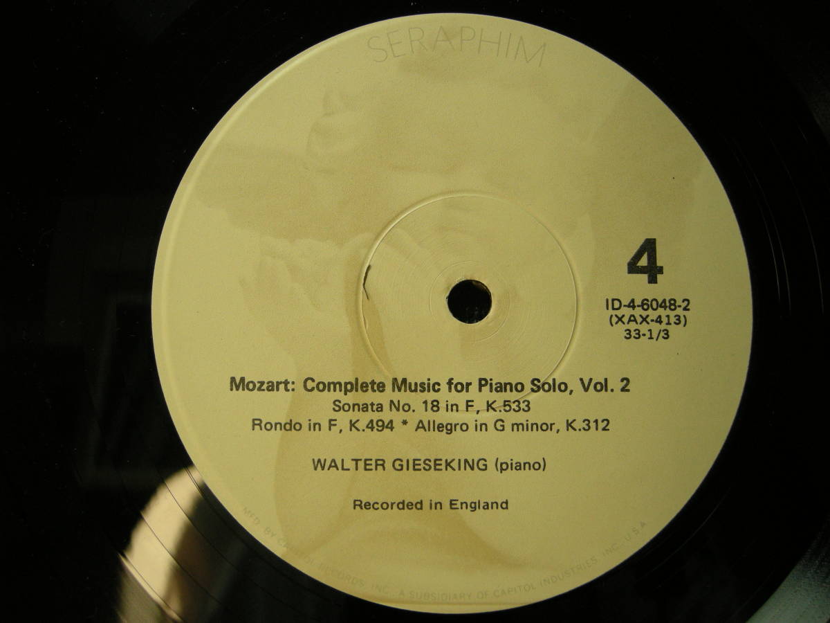 W.Gieseking-Mozart The Complete Music for Piano Solo Vol.2 4LP koike_画像5