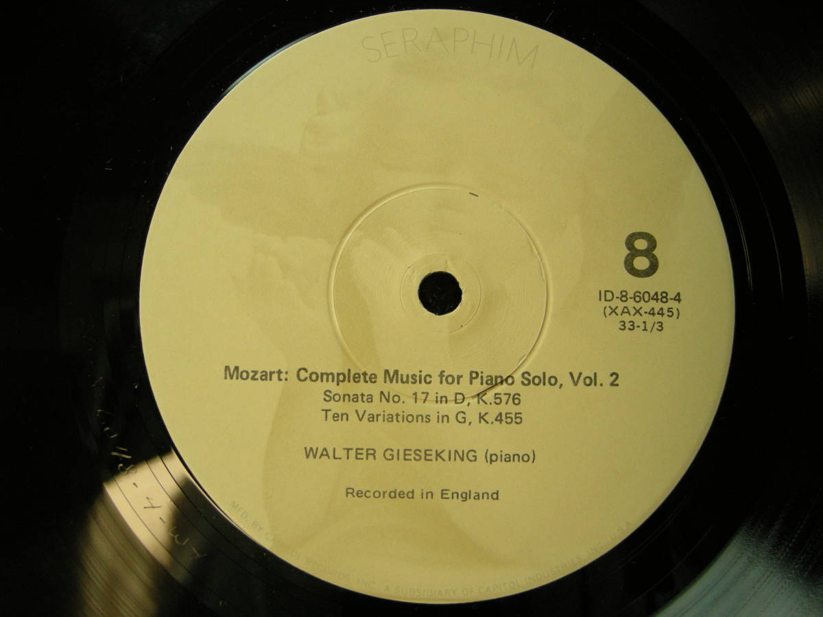 W.Gieseking-Mozart The Complete Music for Piano Solo Vol.2 4LP koike_画像9