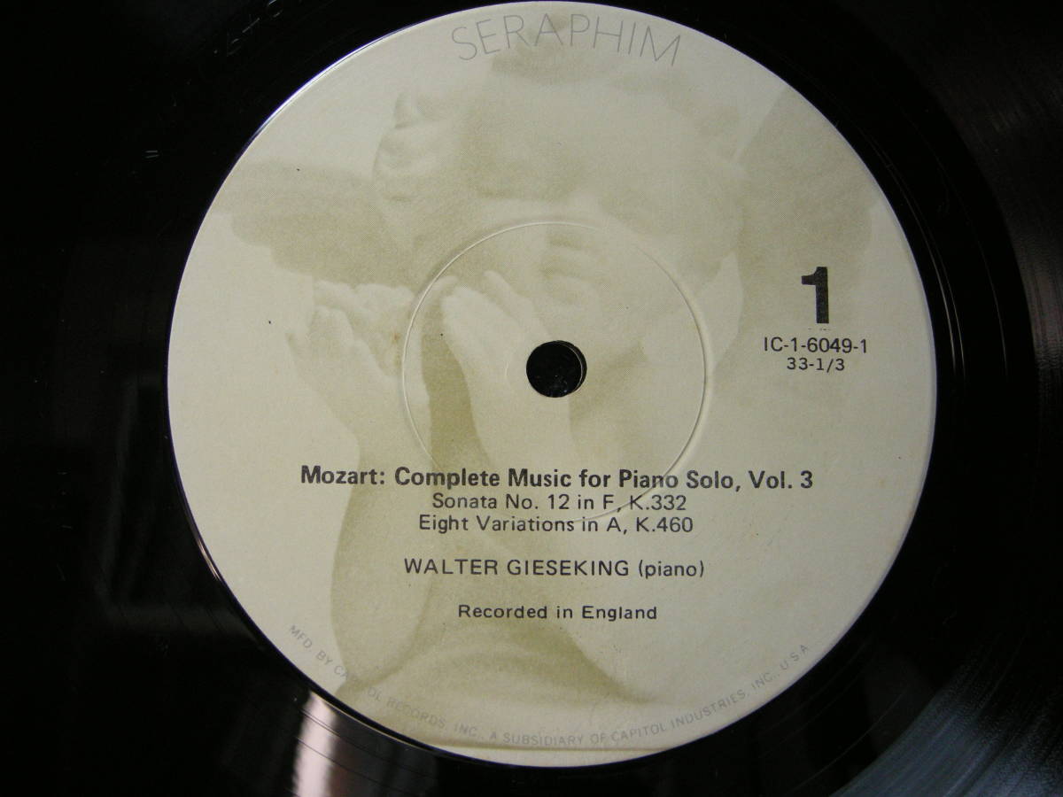W.Gieseking-Mozart The Complete Music for Piano Solo Vol.3 　3LP koike_画像2