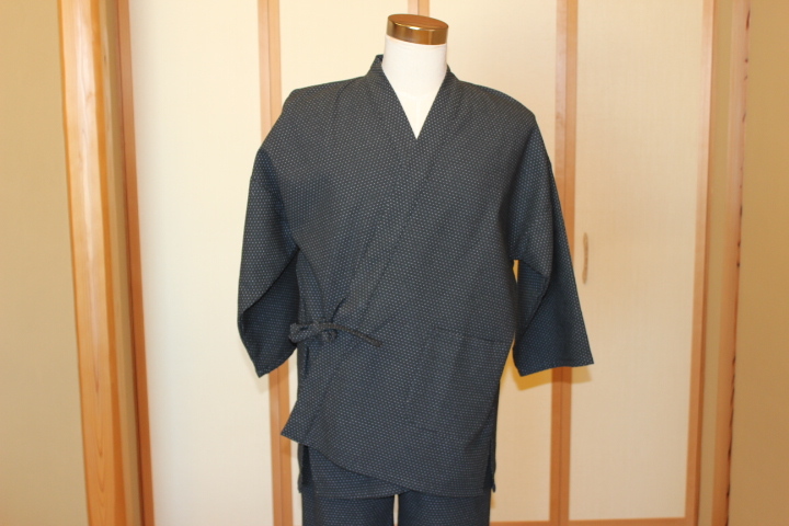 新品 特選 高級刺子織男性用作務衣 Lサイズ　送料無料 NO.2