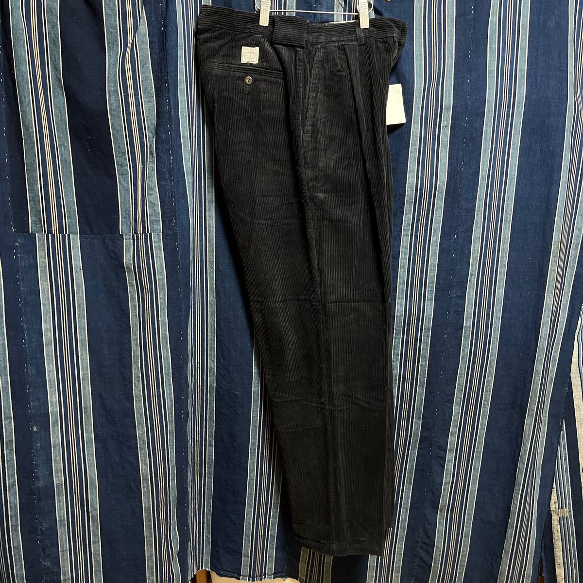 デッドストック 80s 90s polo by ralph lauren corduroy pants 80年代 90年代 新品 2タック 黒 太畝 コーデュロイ パンツ アメリカ製_画像5