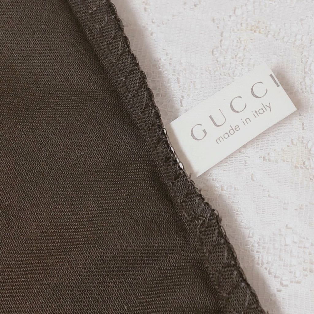 グッチ「GUCCI」小物用保存袋 旧型（3221) 正規品 付属品 内袋 布袋 巾着袋 布製 25×23cm ダークブラウン 小さめ_画像4