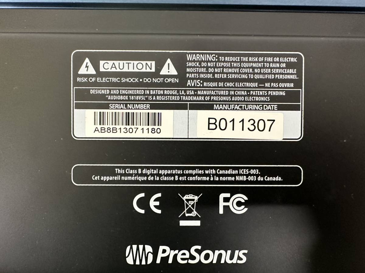 【s483】【中古品】 PreSonus Audio Box オーディオボックス 1818VSL インターフェイス 通電確認済み ブルー_画像9