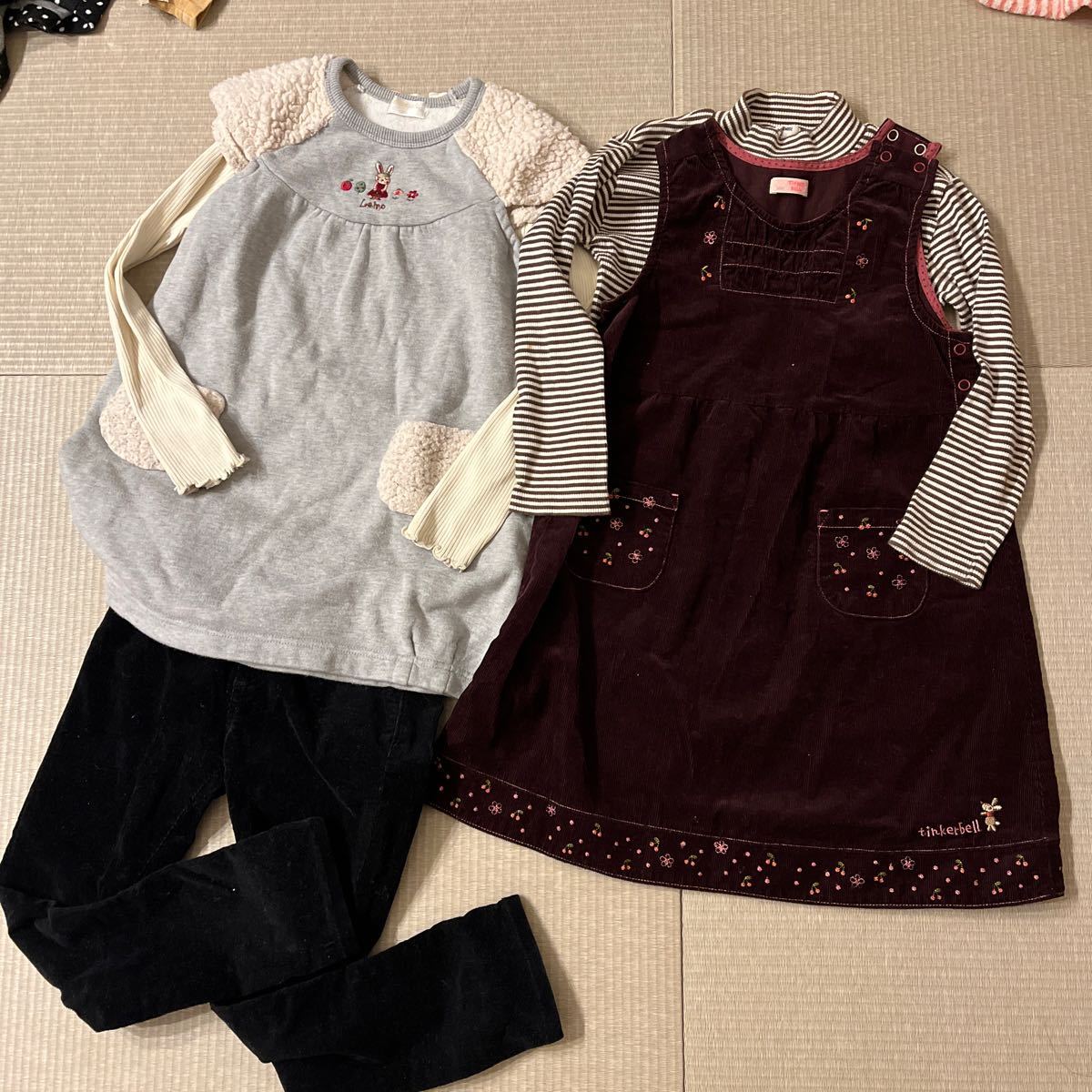 1円〜 福袋　120 女の子　洋服27点おまけありavv.ティンカーベル　グローバルワーク他ブランド含秋冬セットレギンストップス ボトムス_画像3