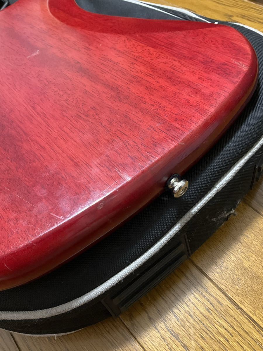 Epiphone エピフォン 1966 Worn Wilshire ウィルシャー エレキギター 2009年製 バットウィング 66年型 Cherry チェリー ソフトケース付き_画像10