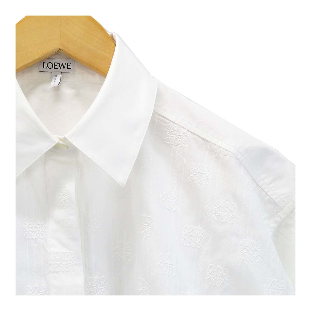 ロエベ アナグラム 刺繍 シャツ S359337XE4 レディース ホワイト LOEWE 中古 【アパレル・小物】