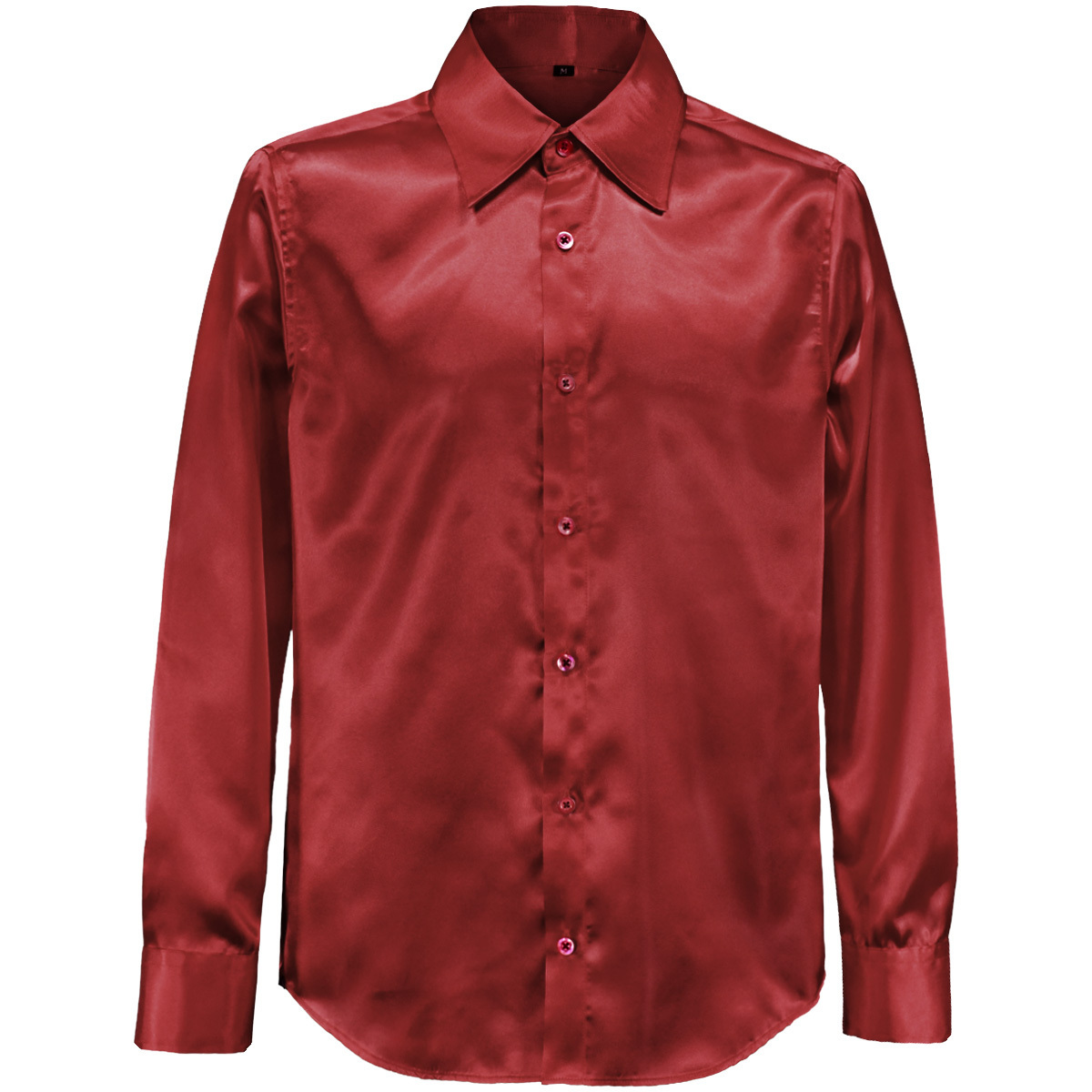  кошка pohs возможно *141405-re BLACK VARIA глянец атлас одноцветный тонкий постоянный цветное платье рубашка мужской ( wine red красный ) SS костюм 