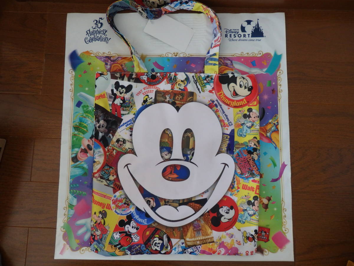  быстрое решение * новый товар * ограничение Mickey сырой .90 anniversary commemoration Tokyo Disney Land 35 anniversary commemoration большая сумка эко-сумка покупка сумка 2018!TDR TDL