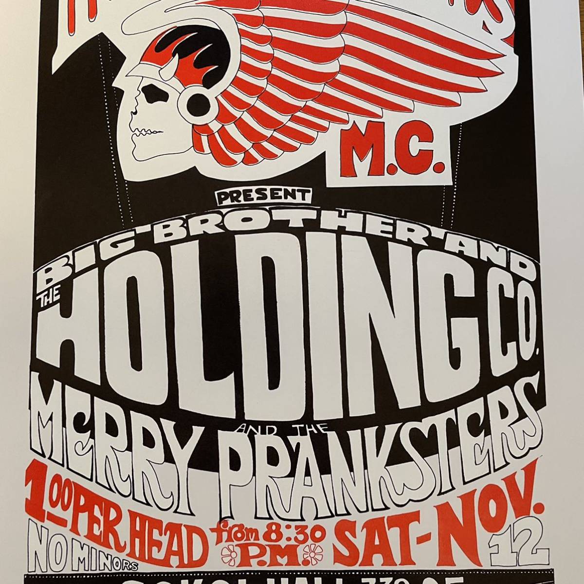  poster * hell z Angel z..1966 year Big Brother and the Holding Company concert *Hell\'s Angels/Chopper/ panhead / shovel 