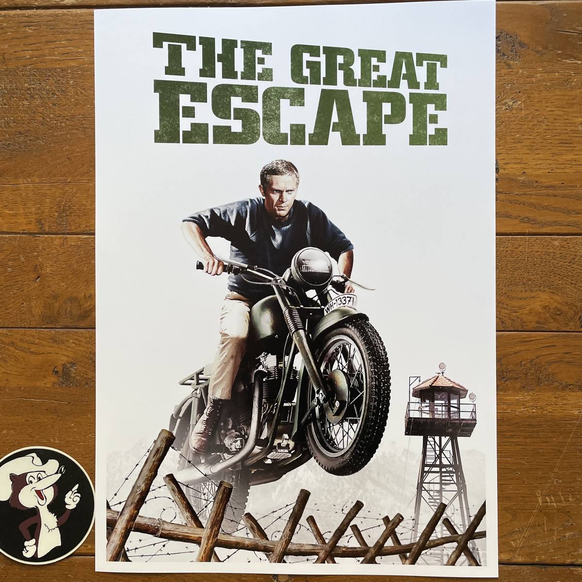 ポスター『大脱走』The Great Escape★スティーブ・マックイーン/トライアンフ/TriumphTR6/BMW/Steve McQueen_ポスターサイズ：42cm × 29.7cm