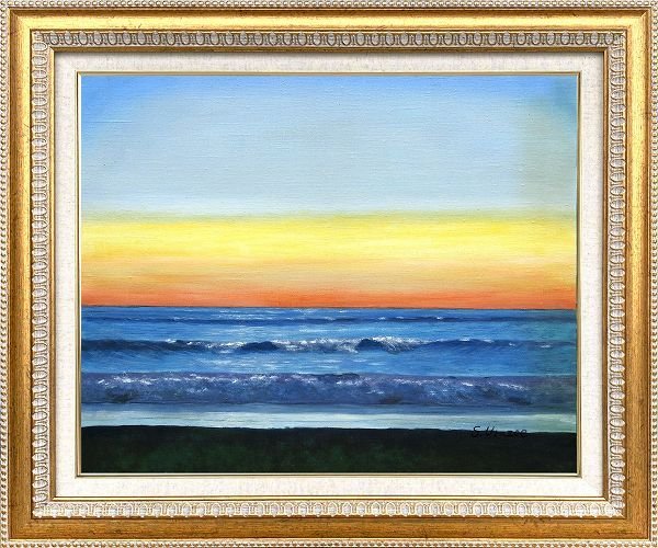 *...[ morning ... sea (F10 number )] oil painting * landscape painting [ new goods ]