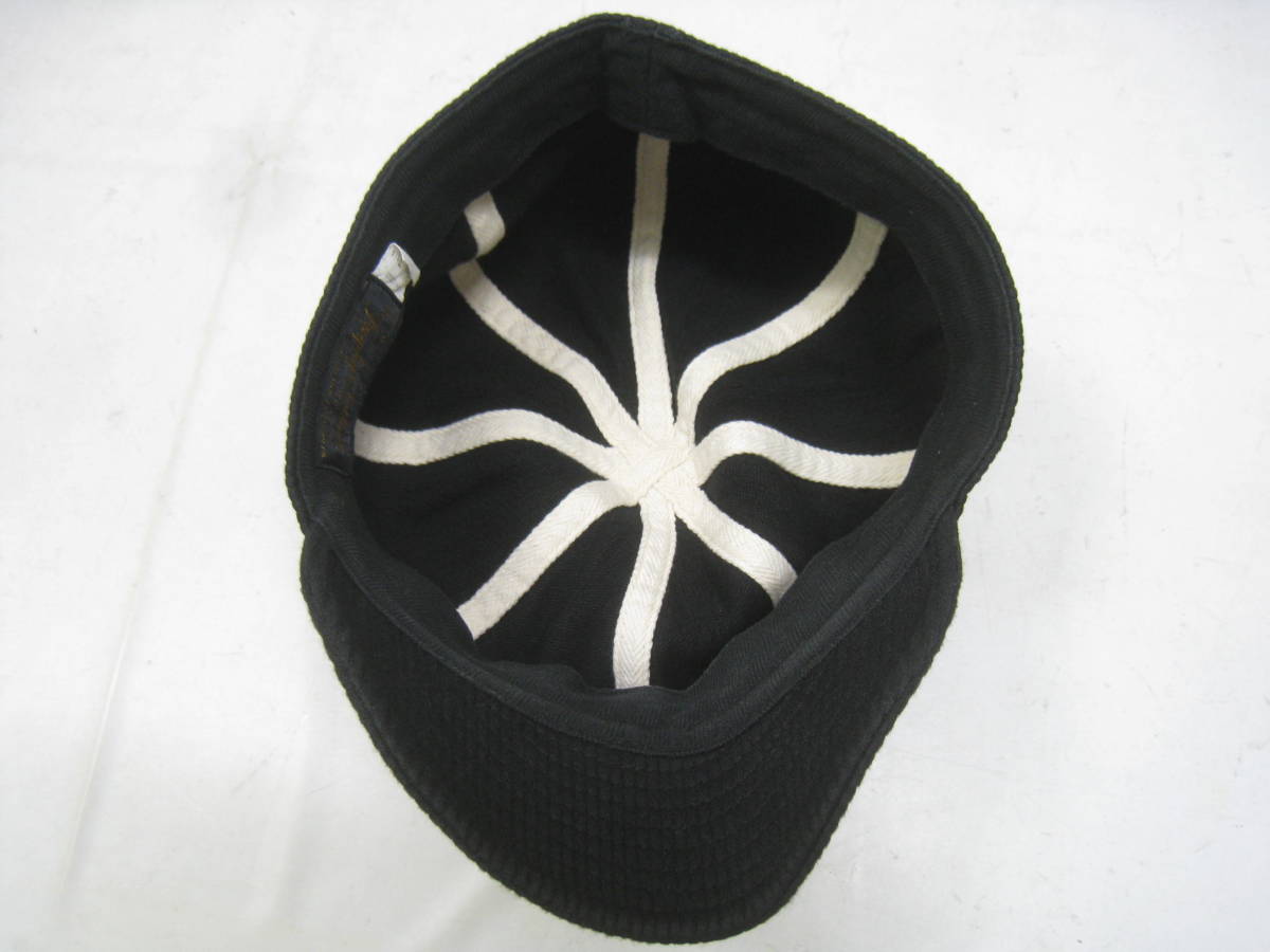 TROPHY CLOTHING トロフィークロージング Trophy&Co キャスケット 帽子 コーデュロイ 黒 ブラック サイズ7 1/4_画像3