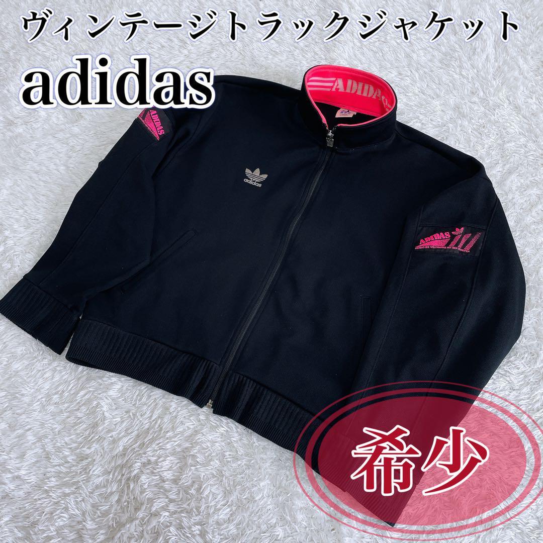 希少】90s adidas デサント ヴィンテージトラックジャケット ブラック