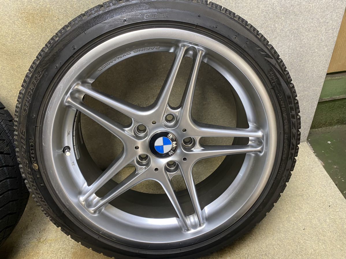 BMW 3シリーズ等RACING DYNAMICS レーシングダイナミクス EST 18インチ18×8JJ +35 120/5H 225/40R18 VRVスタッドレス付き　中古4本_画像4