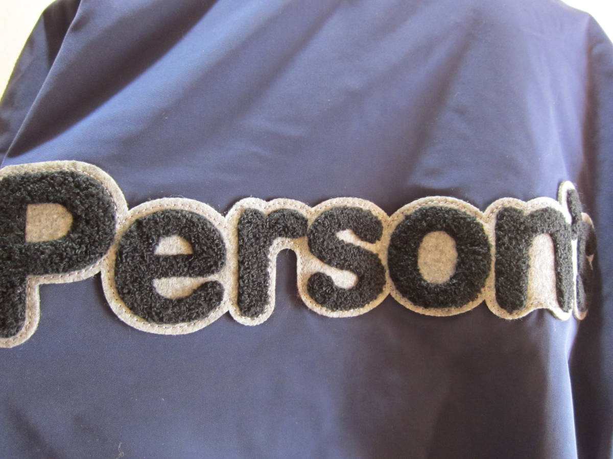 美品 PERSON’S レディース L スタジャン ジャンパー ブルゾン ジャケット PA220901 オリジナル刺繍ワッペン 濃紺 大きいサイズ タ453_画像6