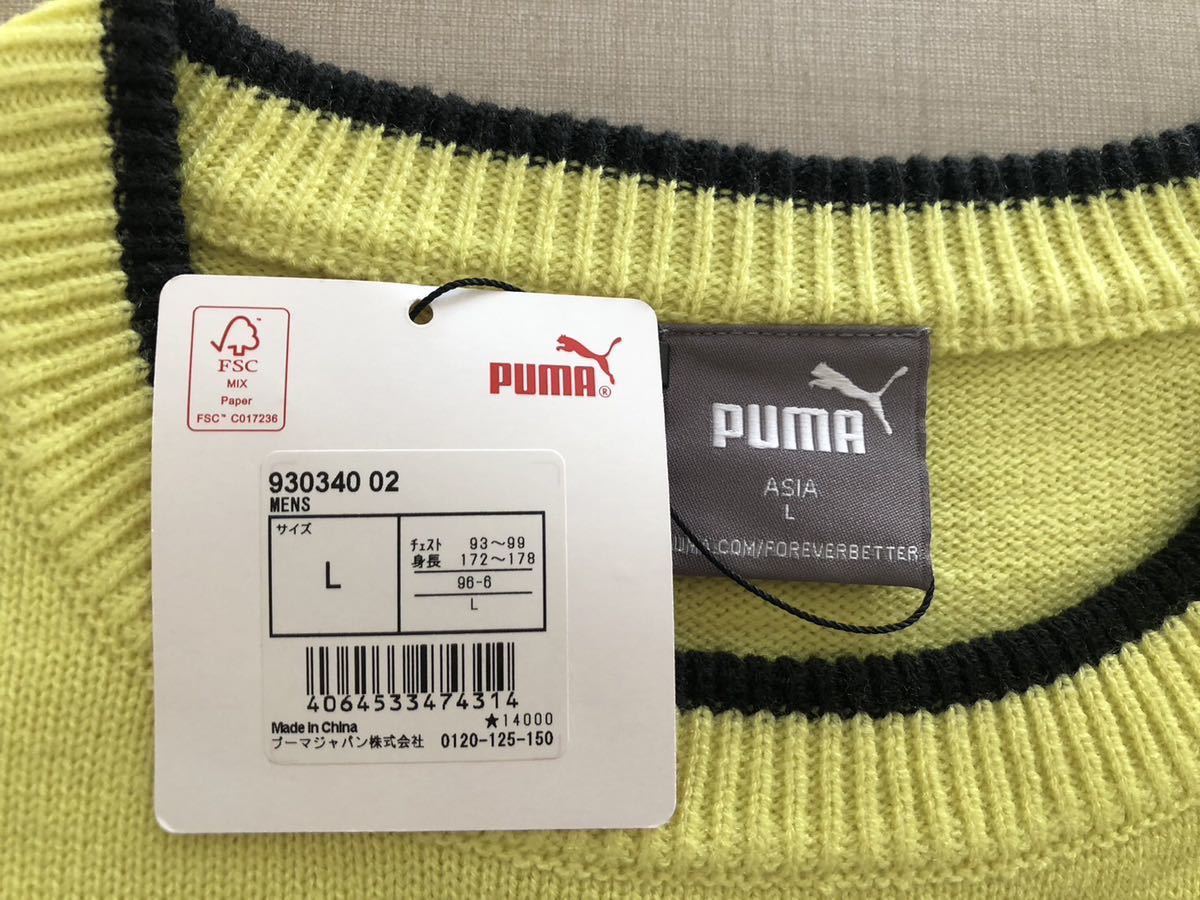 送料無料◆新品◆プーマ ゴルフ 3D プーマ ニット クルーセーター◆(L)◆930340-02◆PUMA GOLF