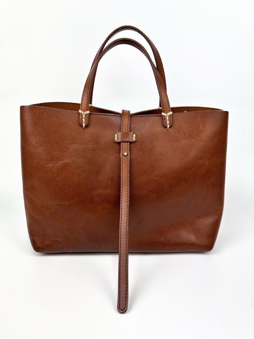 TIDEWAY タイドウェイ LEATHER　レザハンドバッグ　ブラウン　茶革 leather bag briefcase Vintage bag hand bag ビジネスバッグ