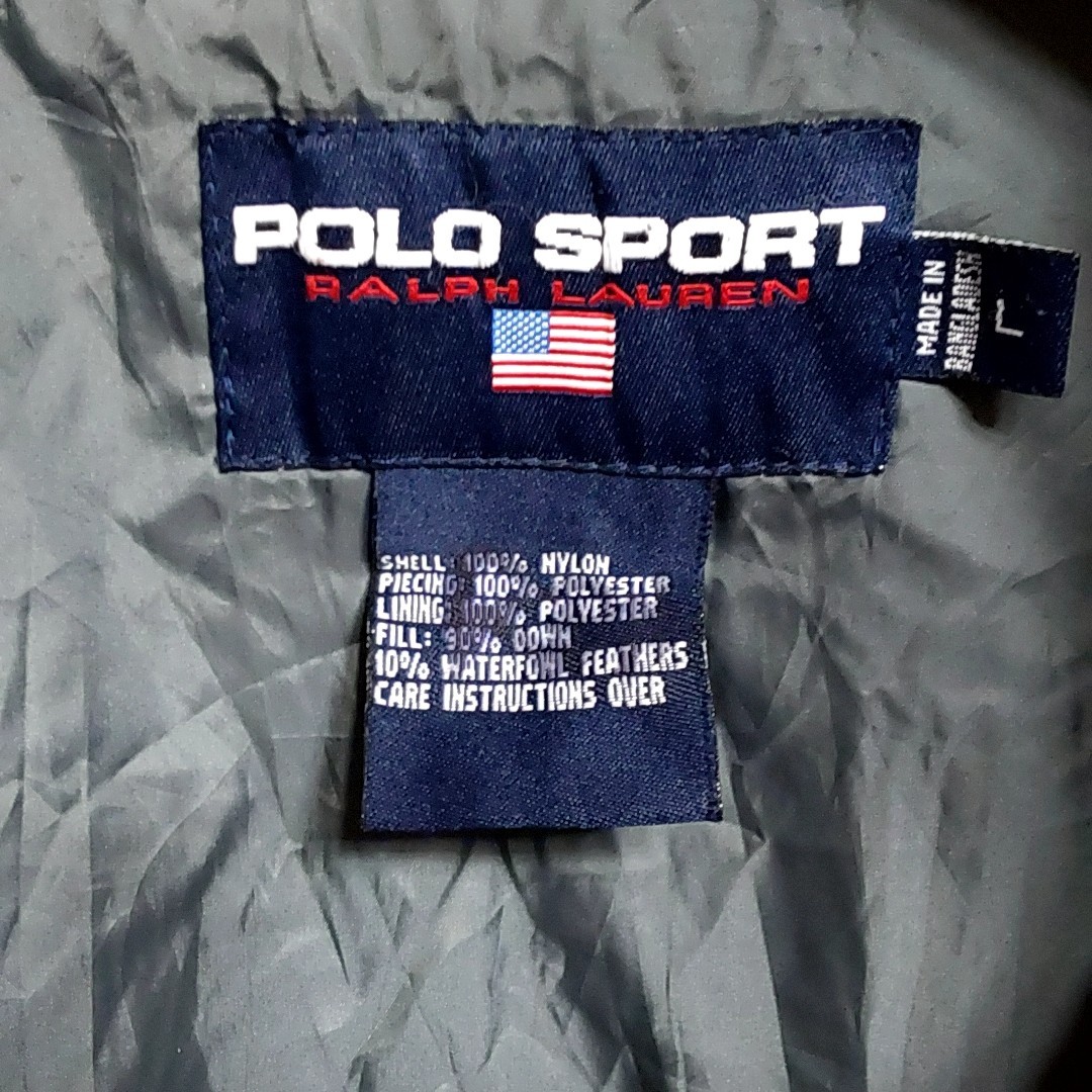 B7 RALPH LAUREN POLO SPORT 黒色 L ラルフローレン ポロスポーツ ダウンジャケット アウター アメカジ アメリカ 古着 防寒 メンズ_画像5