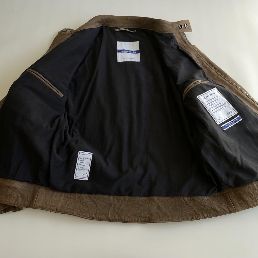 極美品】ヤコブコーエン JACOB COHEN レザージャケット シングル 極美品】ヤコブコーエン JACOB COHEN レザージャケット シングル