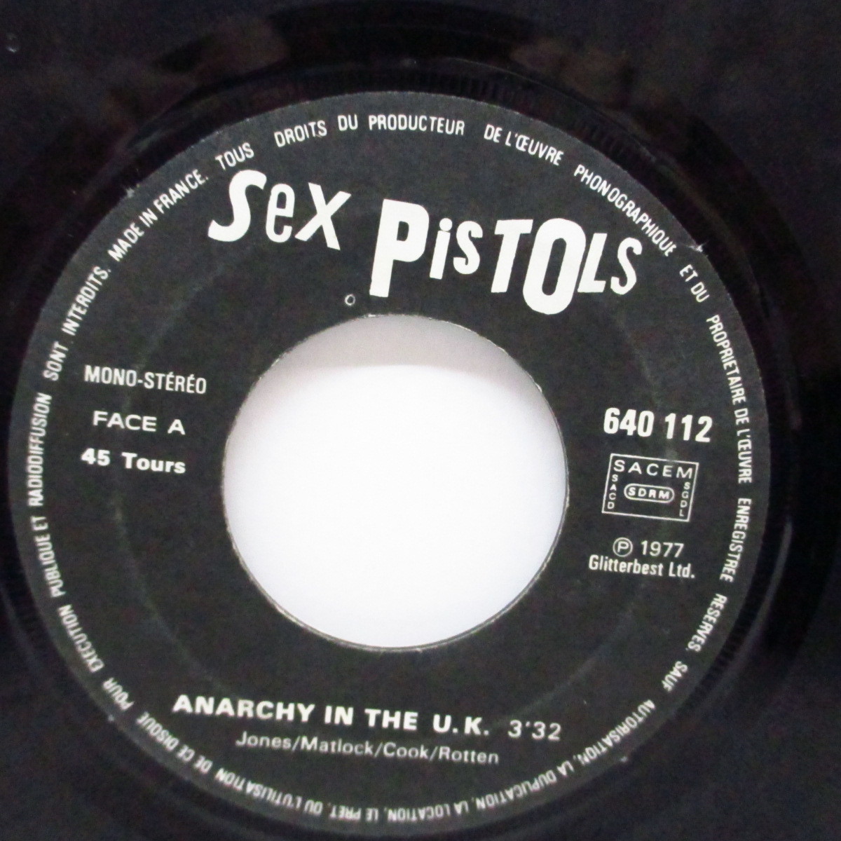 SEX PISTOLS-Anarchy In The U.K. (France オリジナル 7+'83年のUK再発マッ_画像3