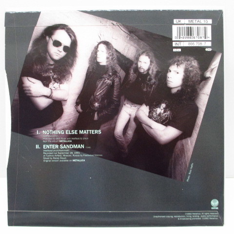 METALLICA-Nothing Else Matters (UK original [ silver pra labe] Flat center 7+ lustre . paper made by return jacket )