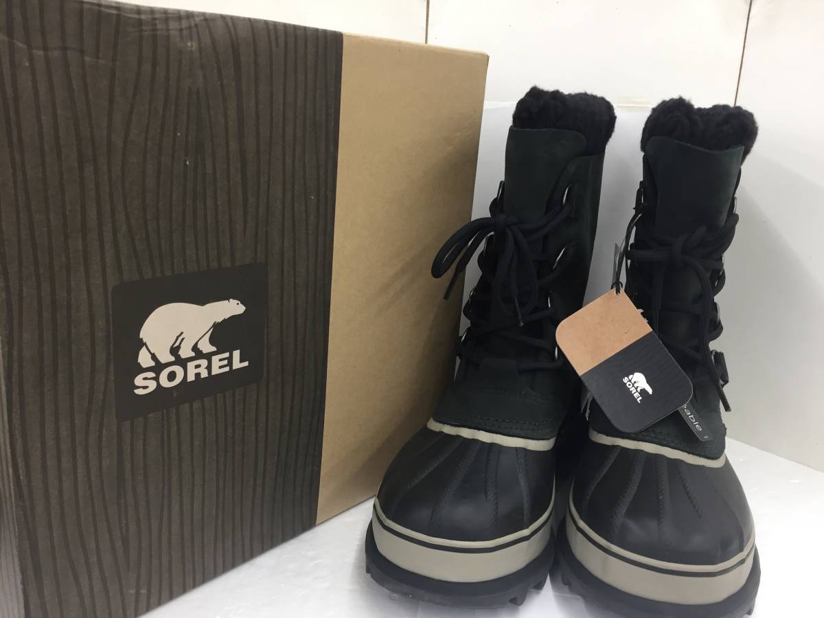 お買い得!!未使用!!SOREL/ソレル CARIBOU/カリブー ウィンターブーツ NM1000-014 ブラック／タスク メンズ US 9.0 27cm　冬用 防寒 箱有_画像1