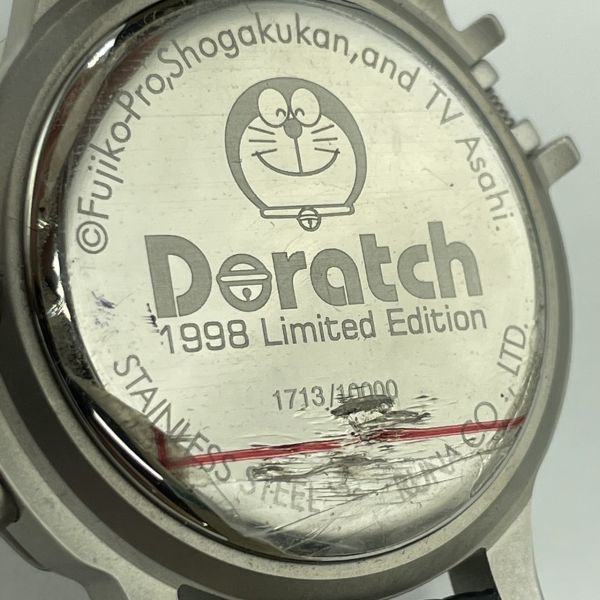 J365-O15-3882 Doratch ドラッチ 腕時計 シリアルあり 1998年限定 ドラえもん シルバー文字盤 Wゲーム手帳付き ケース/スタンド付属 ③_画像4