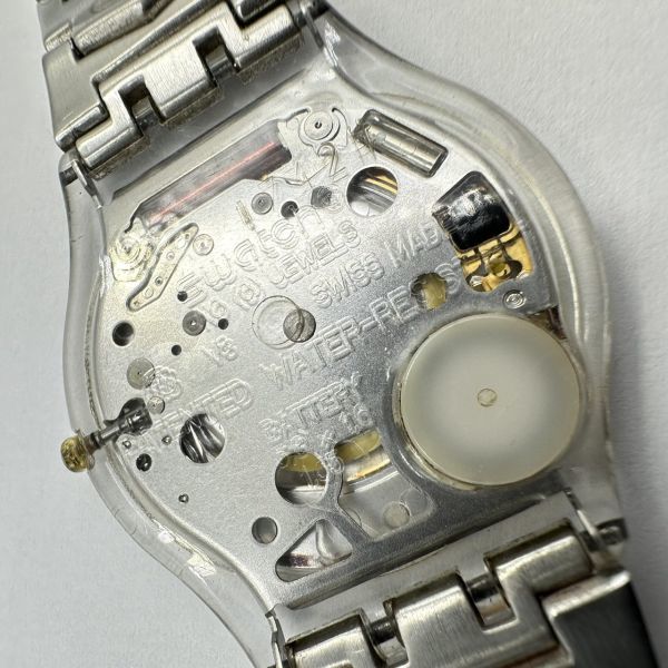K148-SB4-668 ◎ swatch スウォッチ クォーツ 2針 アナログ シルバー文字盤 ラウンドフェイス レディース 腕時計 約34mm ①_画像9
