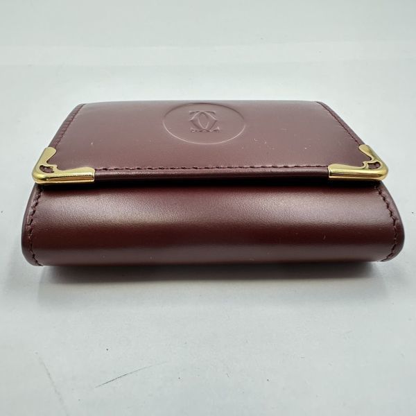 K126-J013343-2 Cartier カルティエ マストライン コインケース 小銭入れ ボルドー ウォレット サイズ(約)8.2cm×7.7cm×2.2 ①_画像5