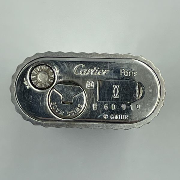 L323-T060457-2 ◎ must de Cartier カルティエ ローラー式ガスライター シルバーカラー 縦縞模様 マストライン 箱付き ③_画像7