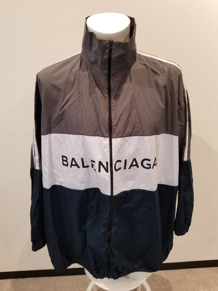 ★BALENCIAGA バレンシアガ トラックジャケット 18SS グレー 白 紺