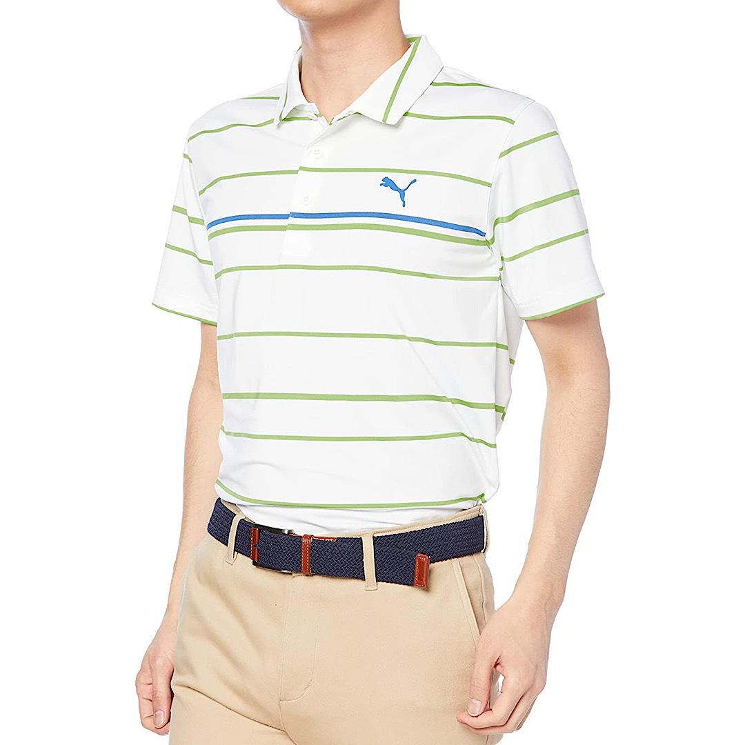 新品 プーマ ゴルフ 半袖 ボーダー ポロシャツ XXL 3L 535141-05 ストレッチ メンズ ゴルフウェア ゴルフシャツ PUMA GOLF_画像1