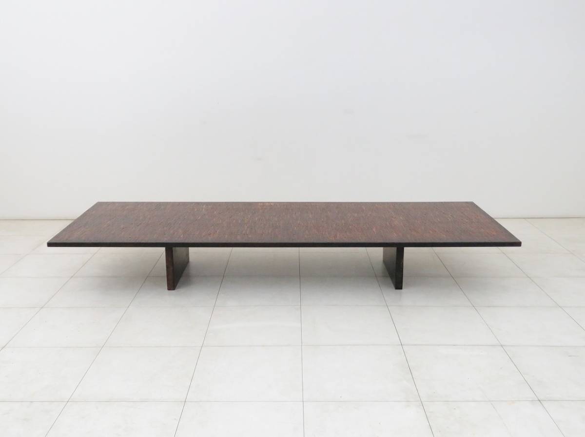 竹細工 天板 大型 テーブル 幅 約2490㎜ 座卓 ローテーブル ナチュラル 和モダン 工芸 リゾート 什器_画像2