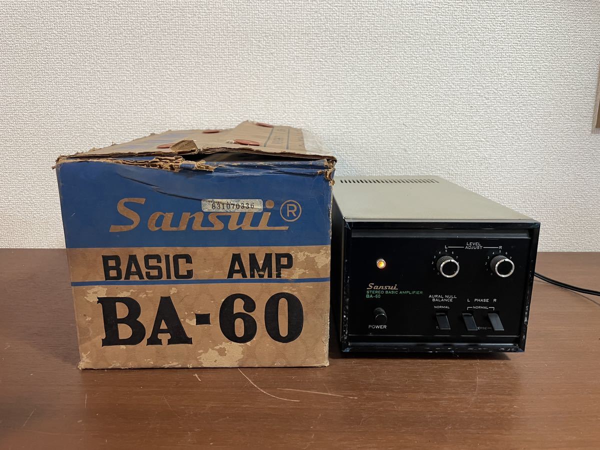 SANSUI サンスイ パワーアンプ BA-60 通電確認済み 現状品 ステレオベーシックアンプ_画像1