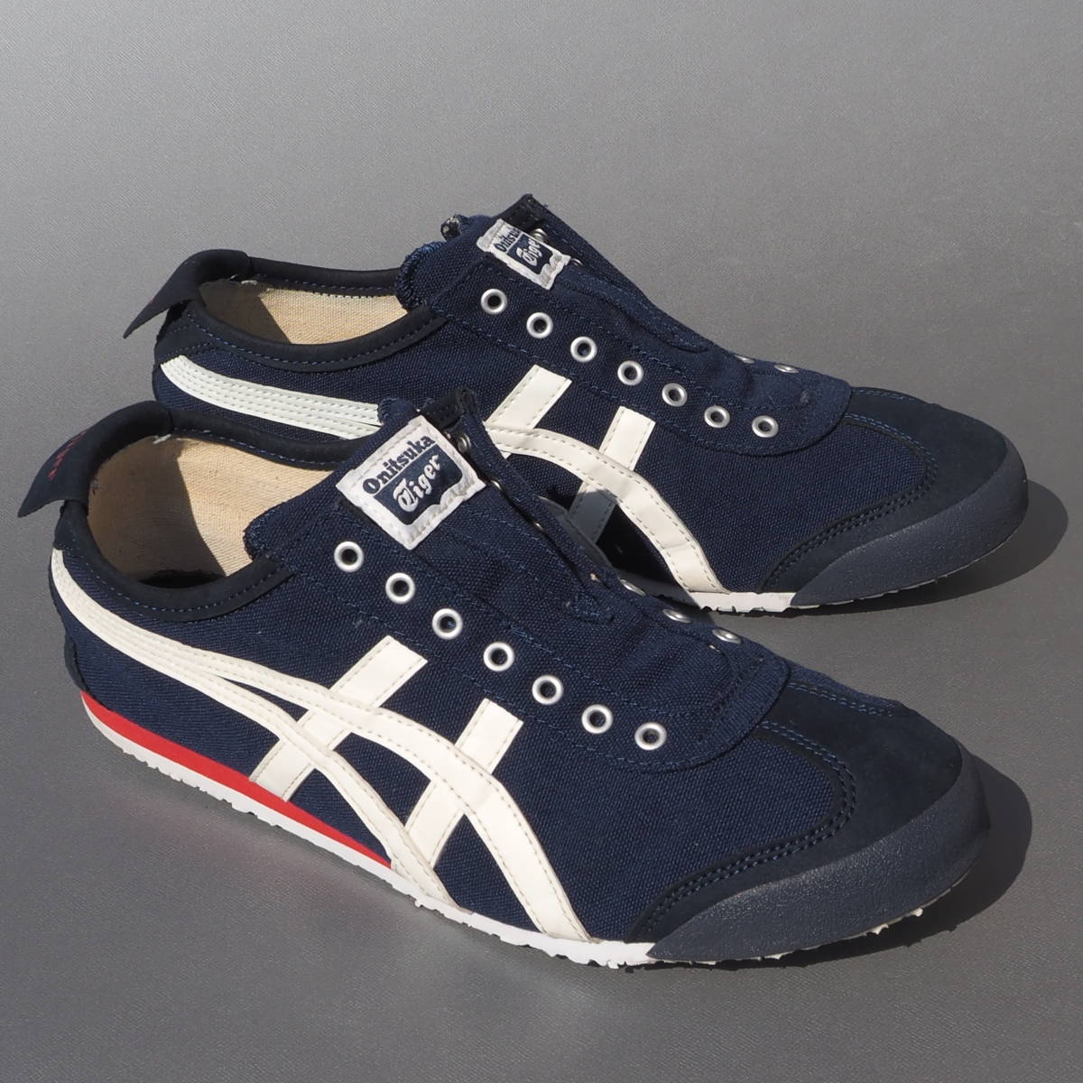 美品!! 27cm オニツカタイガー メキシコ スリッポン 紺ｘ白 Onitsuka Tiger MEXICO SLIP-ON