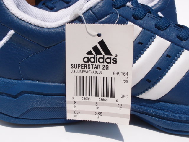 デッド!! 新品 26,5cm USA限定 01年 adidas SUPERSTAR 2G SS 2G スーパースター 青レザー_画像7