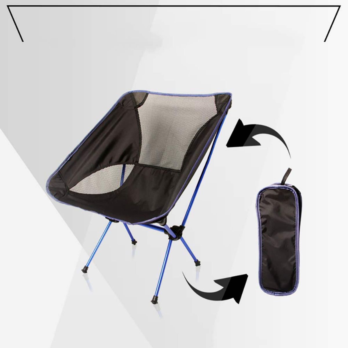 【新品♪ブルー】OUTAD 折りたたみ式キャンプチェア 軽量 持ち運び便利 キャリーバッグ付き ラウンジチェア パッキング用