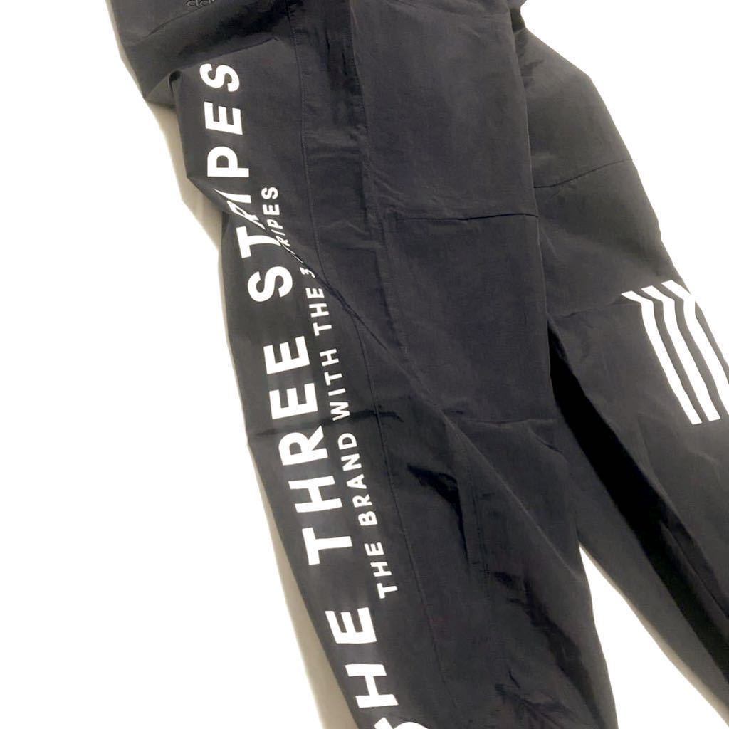 ◆265 新品【メンズXL(O)】黒ブラック adidas アディダス ウーブン ナイロン パンツ ウィンドブレーカー スポーツウェア ランニング_画像4