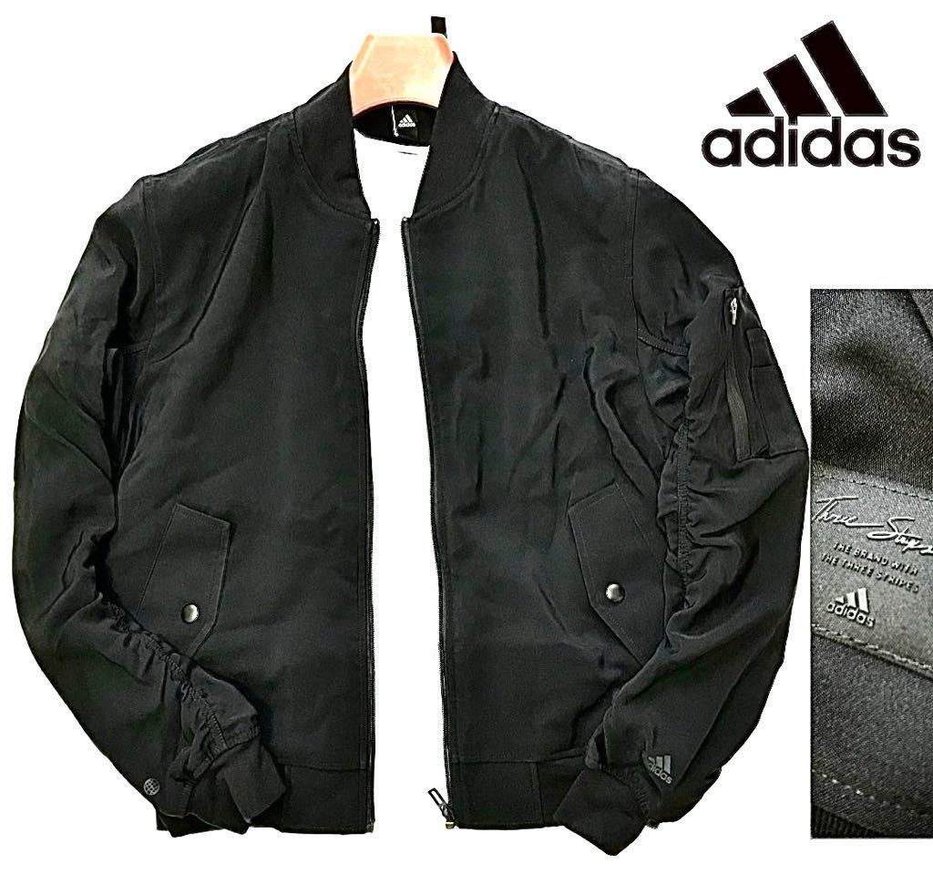 新品【メンズ3XL(2XO)】黒ブラック 秋冬 アディダス ゴルフにおススメ 裏起毛 ボンバージャケット adidas GOLF ゴルフ 保温 防寒 ブルゾン_画像1