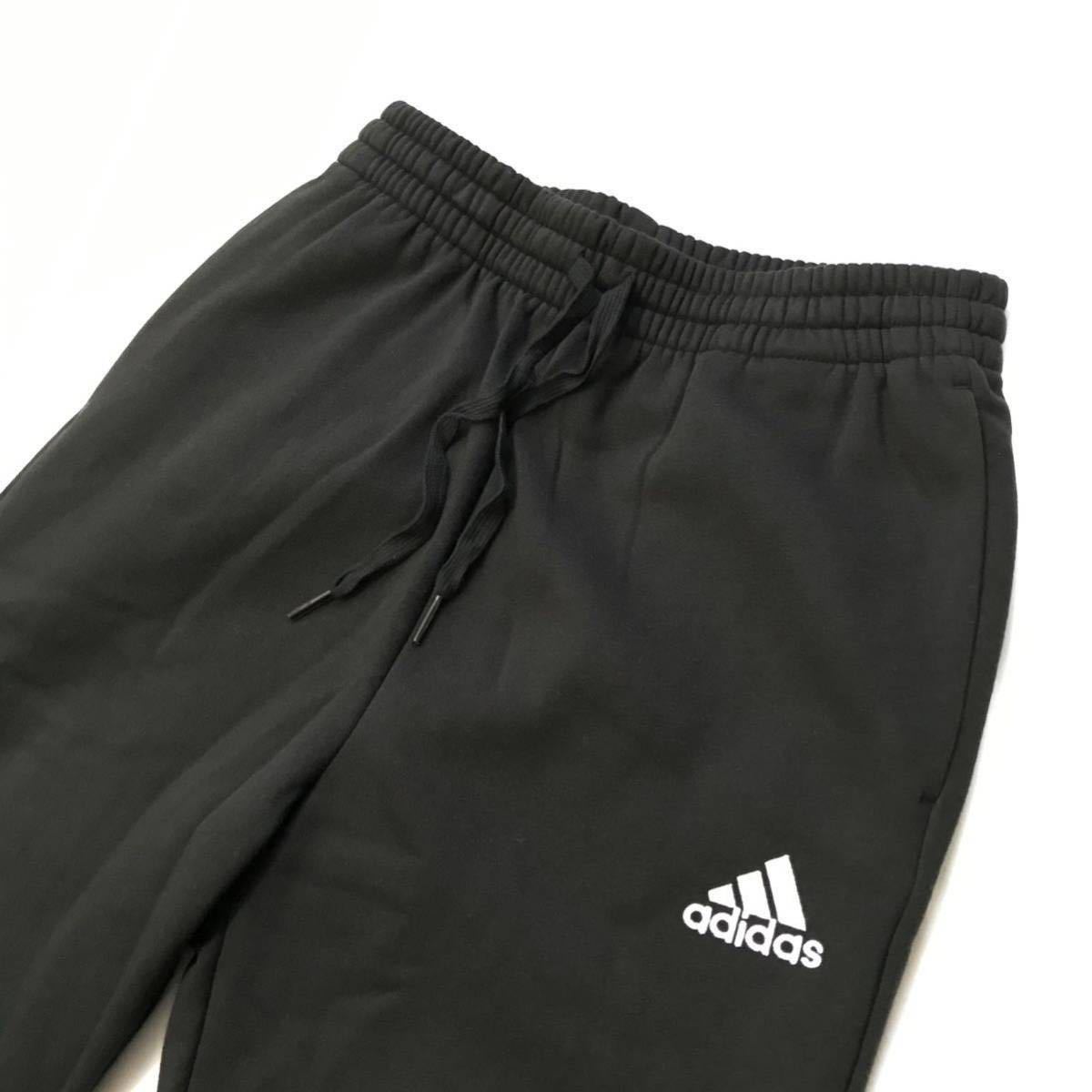 ♯002 新品 【メンズL/ウエスト79〜82cm】黒 adidas ゴルフにお勧め アディダス スウェット ジョガーパンツ テーパード フリース 裏起毛_画像3