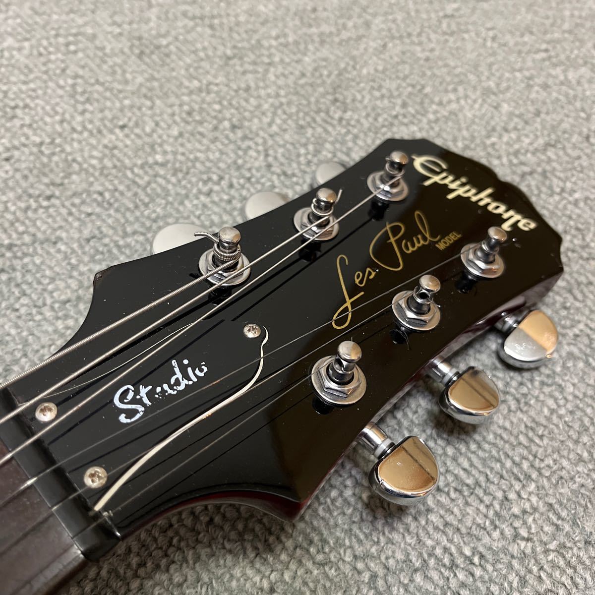 epiphone by Gibson LesPaul studio エピフォン　ギブソン　レスポール　スタジオ　ジャンク扱い　エレキギター Les Paul ワインレッド_画像6